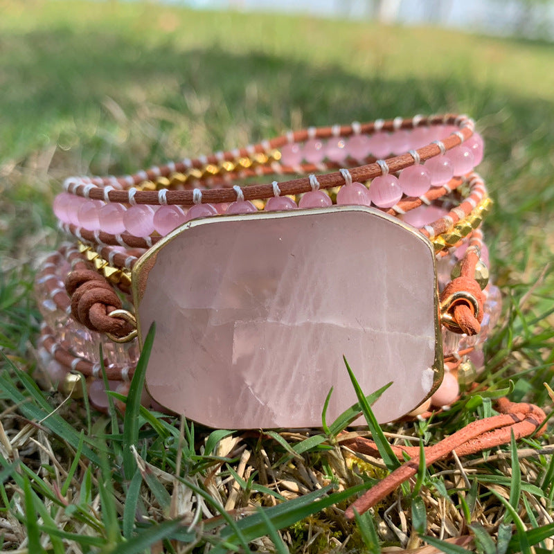 Natural stone woven bohemian bracelet