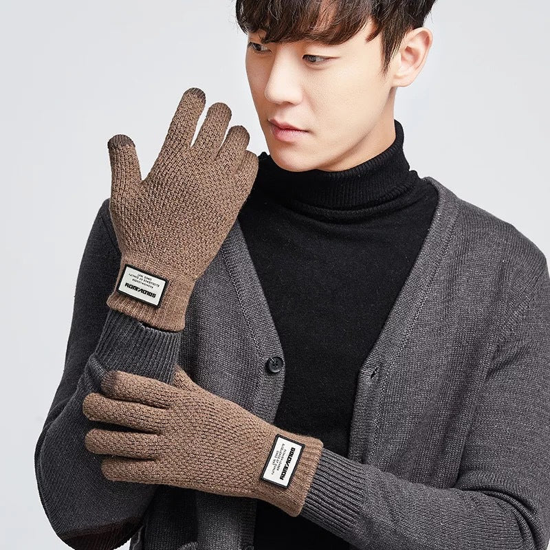 Touch Screen Gloves Men's Autumn And Winter Knitted Wool