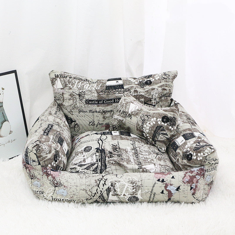 Pet Supplies Autumn And Winter Sofa Pet Nest Canvas