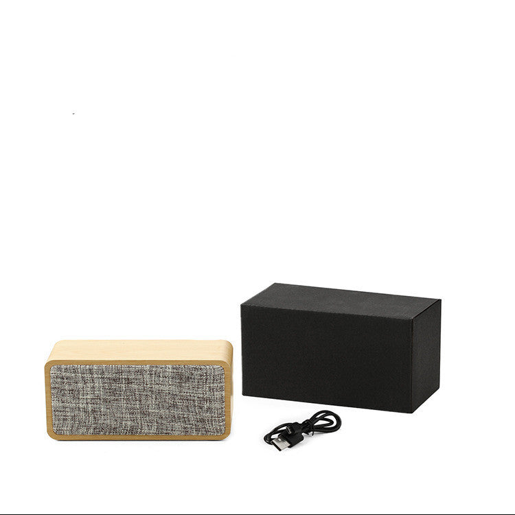 Wooden Fabric Bluetooth Speaker Retro Card Desktop Collection Audio