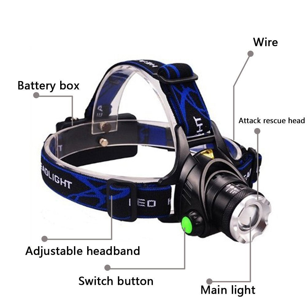 Adjust Telescopic Fishing Strong Light Zoom Headlight Outdoor Fishing Headlight