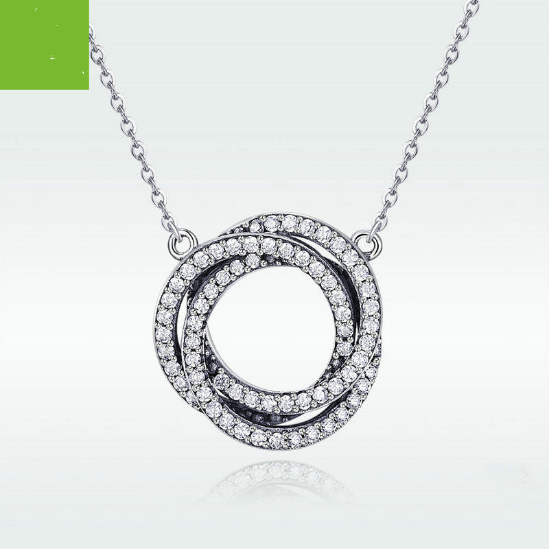 Sterling Silver Ladies Necklace Simple Circle