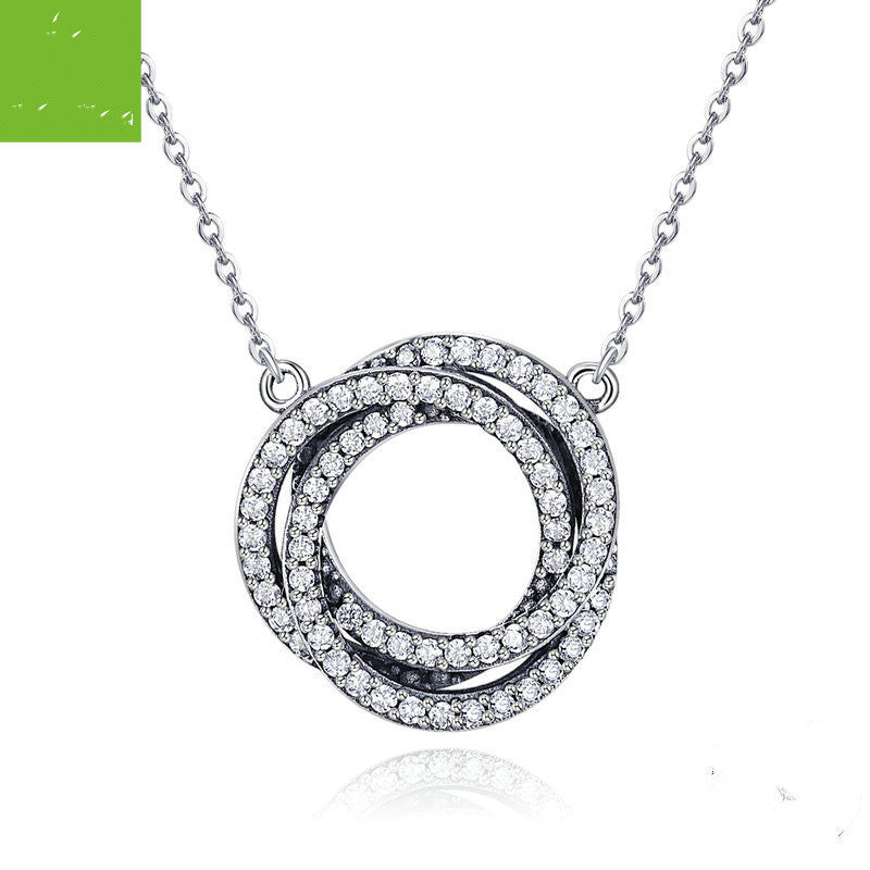 Sterling Silver Ladies Necklace Simple Circle