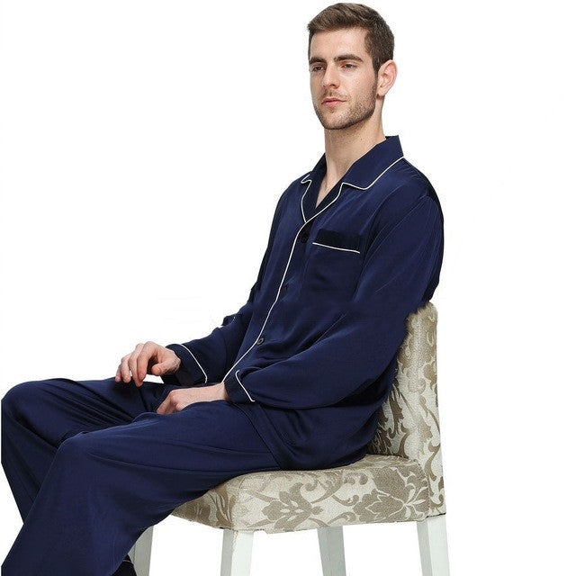 Mens Pajama Set Winter Sleepwear Men Homewear Warm Nightwear
