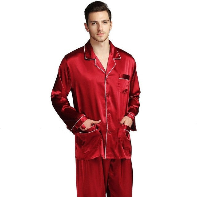 Mens Pajama Set Winter Sleepwear Men Homewear Warm Nightwear