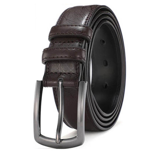 Pin buckle belt men's leather youth casual simple leather new business pants belt men's belt