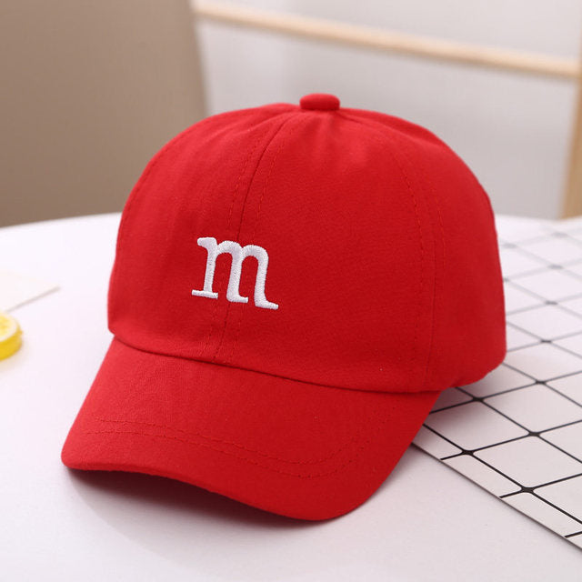 Baseball Cap Boy Letter M Embroidered Children's Cotton Spring and Autumn Hat Cap