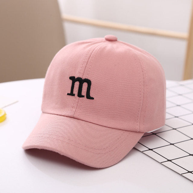Baseball Cap Boy Letter M Embroidered Children's Cotton Spring and Autumn Hat Cap