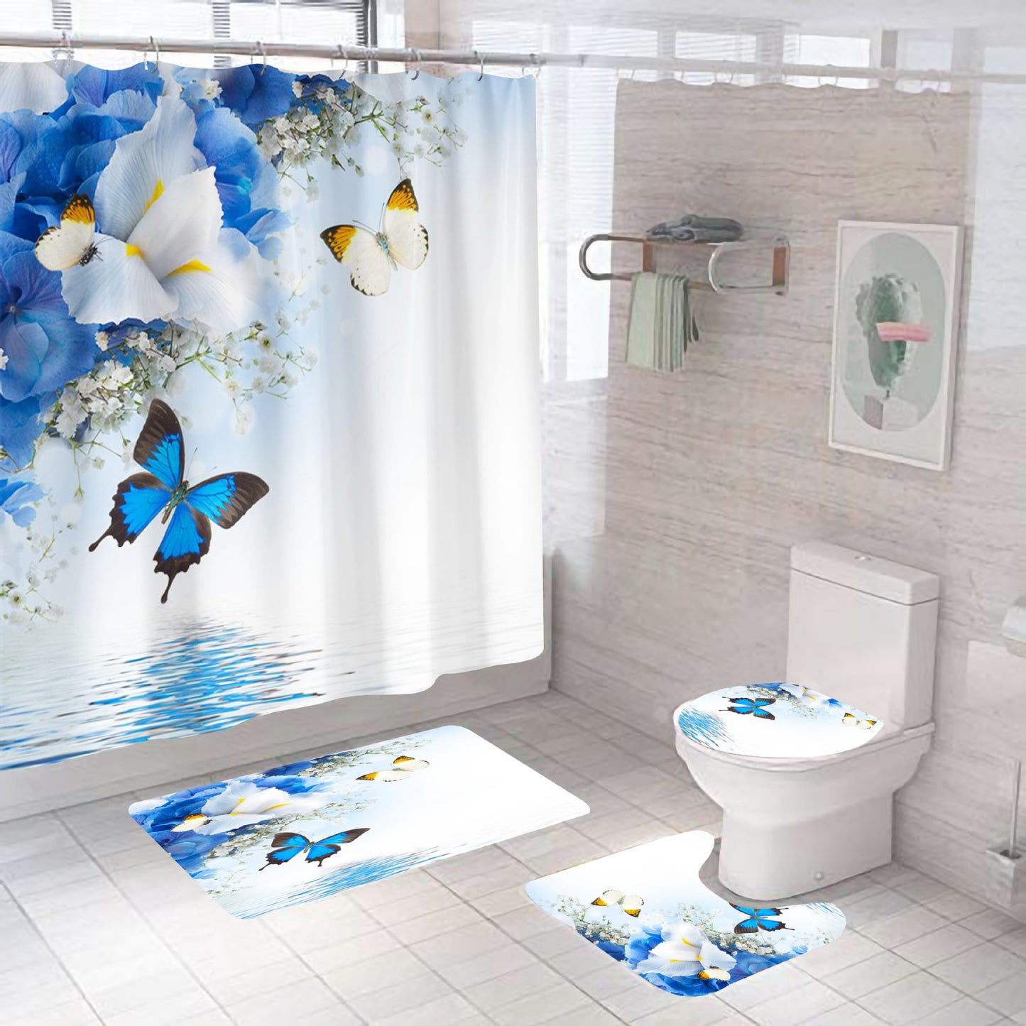 Digital Printing Waterproof Polyester Bathroom