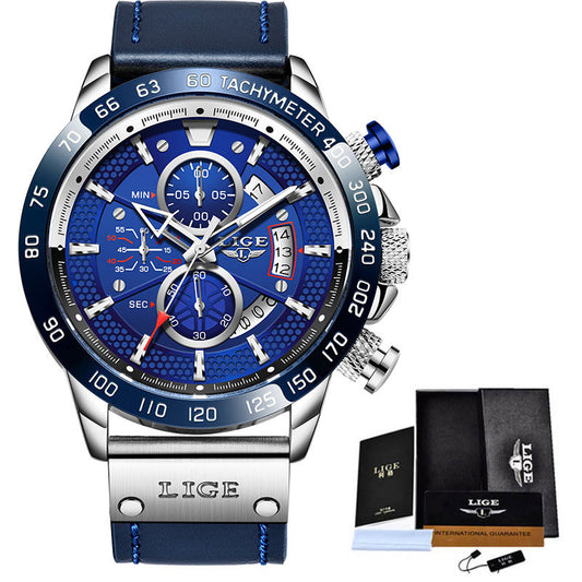 New Men's Quartz Watch Multifunction Chronograph Men's Waterproof Watch