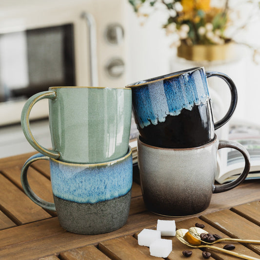 Creative Retro Mug Coffee Cup Ceramic Cup Home Simple Breakfast Cup Milk Oatmeal Cup Water Cup Tea Cup