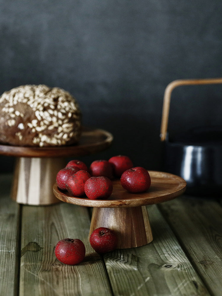 Fruit Tray Living Room Household Japanese-Style Solid Wood Dried Fruit Dessert Cake Tray Dessert