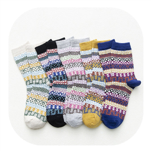 Rabbit Wool Socks Field Character Ethnic Style Female