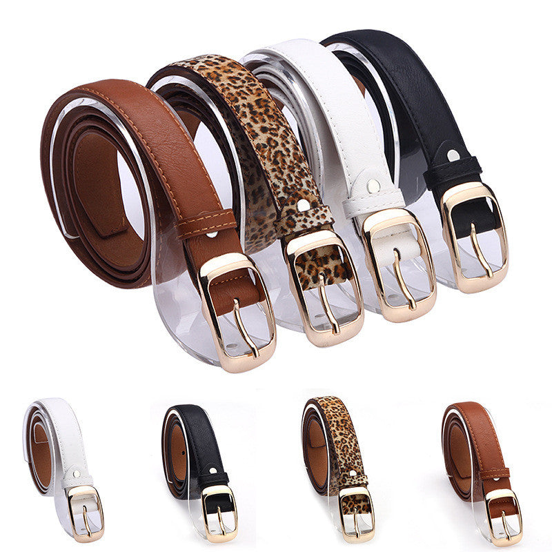 New Fashion All Match White Thin Ladies Belt