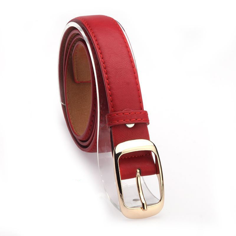 New Fashion All Match White Thin Ladies Belt