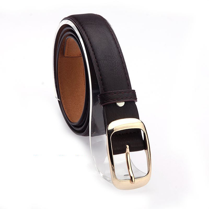 New Fashion All Match White Thin Ladies Belt