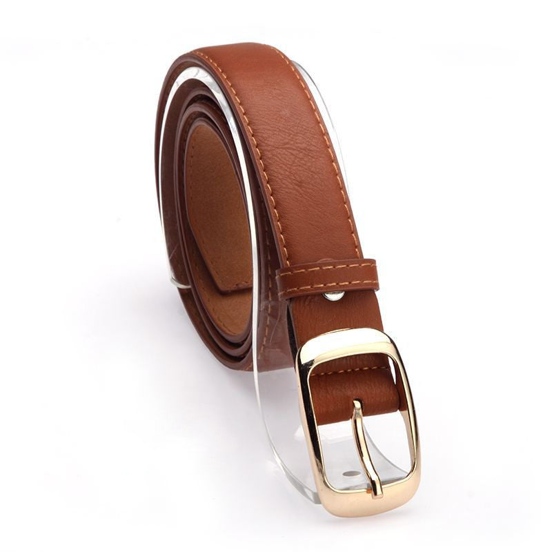 New Fashion All Match White Thin Ladies Belt