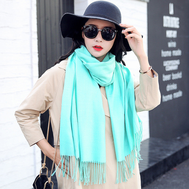 Scarf Women Autumn And Winter Tassels Thick Wild Long Style Korean Warm Shawl