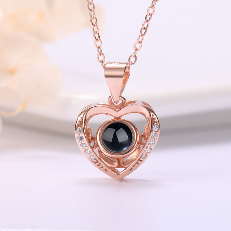 Pendant Necklace For Women Girls Love Memory Heart Necklace Valentine's Day Gift