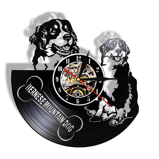 Nostalgic Vinyl Wall Clock Pets Cute Dogs Dogs