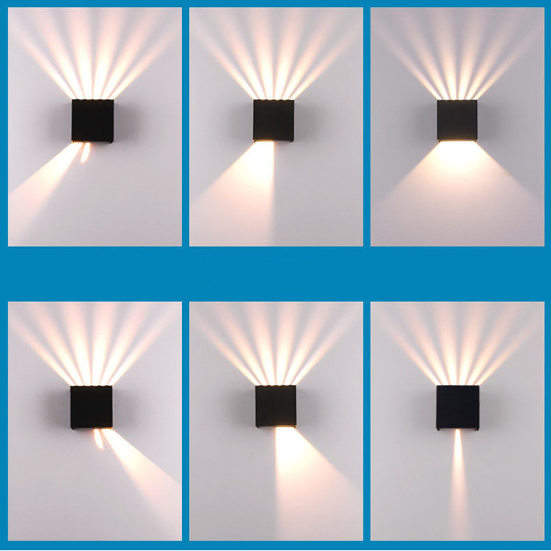 New Led Outdoor Rainproof Wall Lamp Dimmable Angle Square