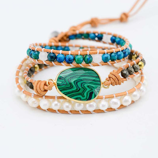 Malachite Woven Bracelet Multi-layer