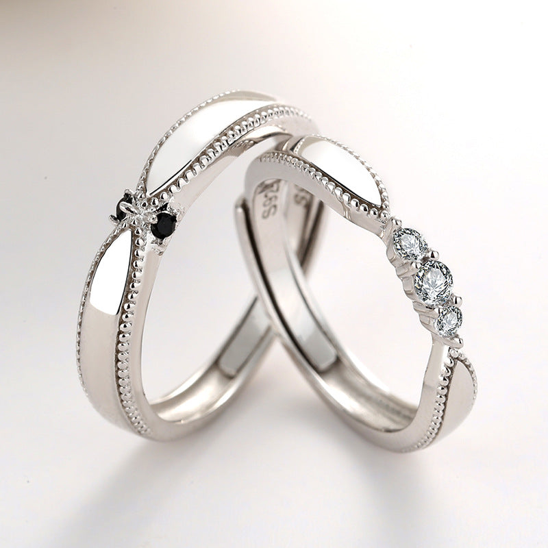 Silver Angel lovers ring marriage engagement silver men and women wholesale ring manufacturer