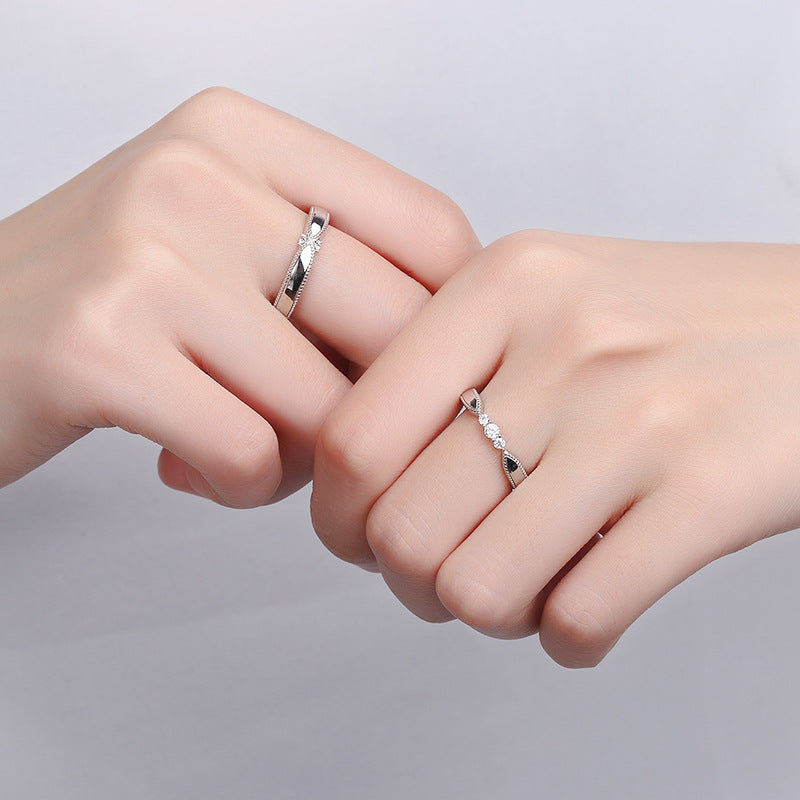 Silver Angel lovers ring marriage engagement silver men and women wholesale ring manufacturer