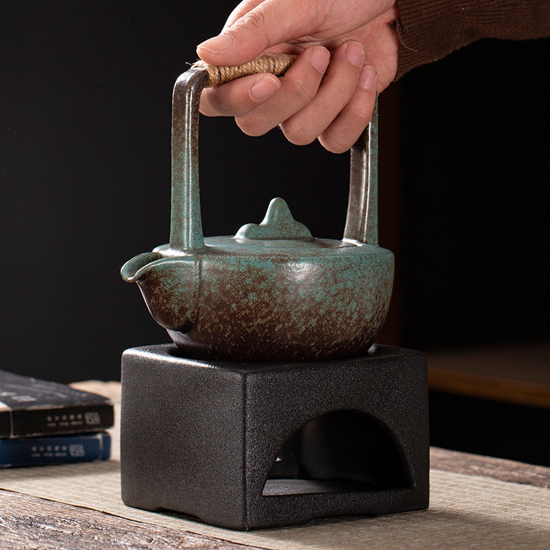 Stoneware Japanese Kung Fu Tea Set, One Pot, Four Cups With Dry Tea Tray, Tea Maker, Warm Tea Gift Box Set