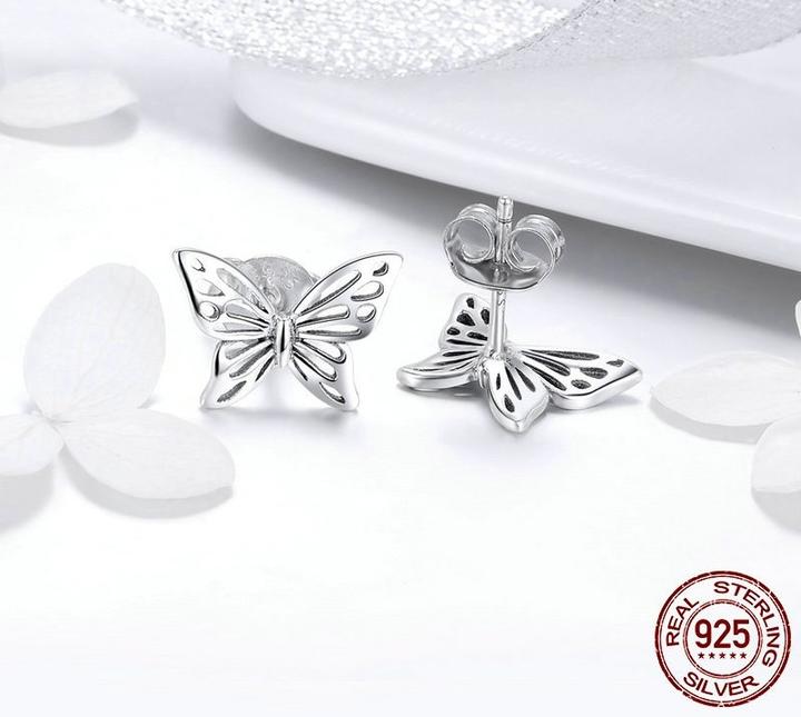 Europe and the United States 925 sterling silver female earrings hypoallergenic butterfly dream simple personality fashion earrings