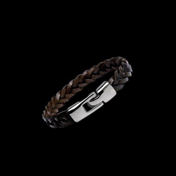 Leather alloy vintage hand-woven bracelet