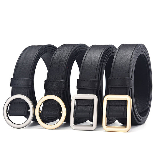 Fashion decoration all-match free perforated thin belt