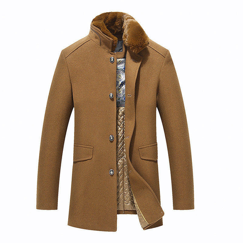 Woolen Collar Coat for Men