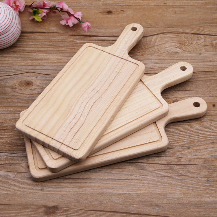 2 Size Natural Kitchen Chopping Blocks Bread Pallet With Handle Baking Cutting Board Wooden Board