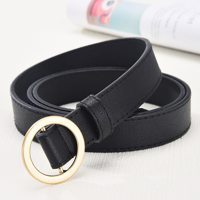 Fashion decoration all-match free perforated thin belt