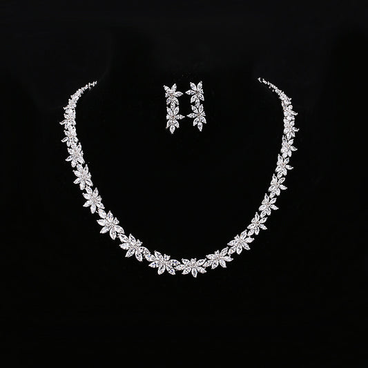 New European and American bridal zircon necklace