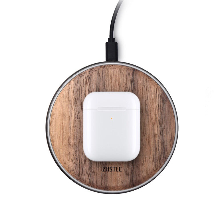 Peach Log Solid Wood Ultra-thin Fast Charge Wireless Charger