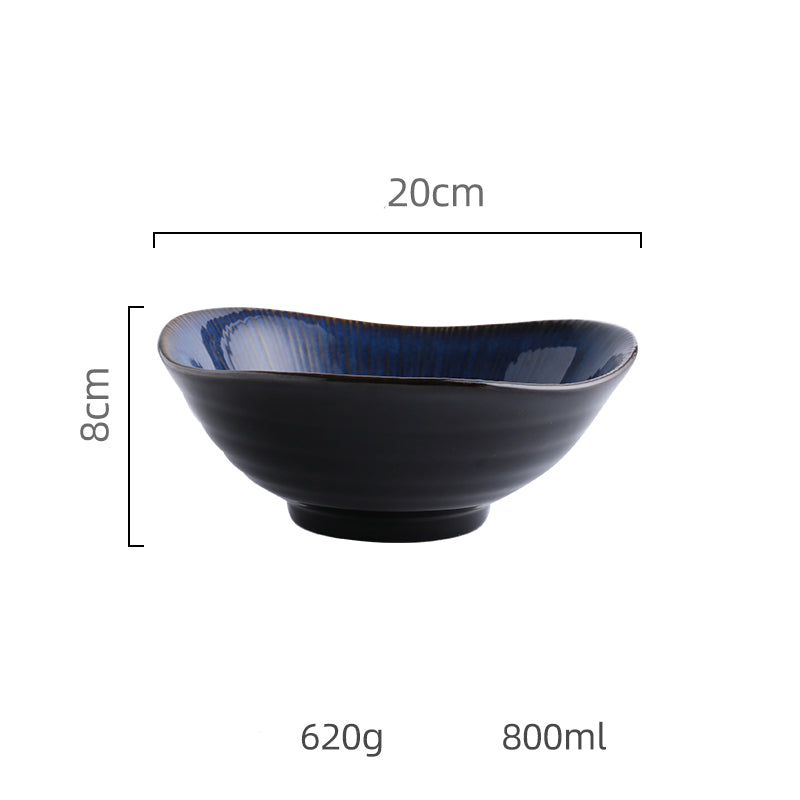 Blue ceramic plate bowl