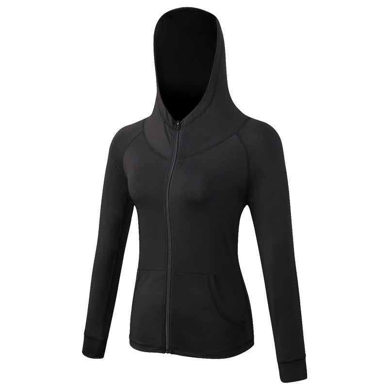 Women's zipper hooded jacket