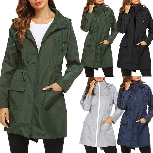 Waterproof Light Raincoat Hooded Windbreaker Mountaineering Jacket Women's Jacket