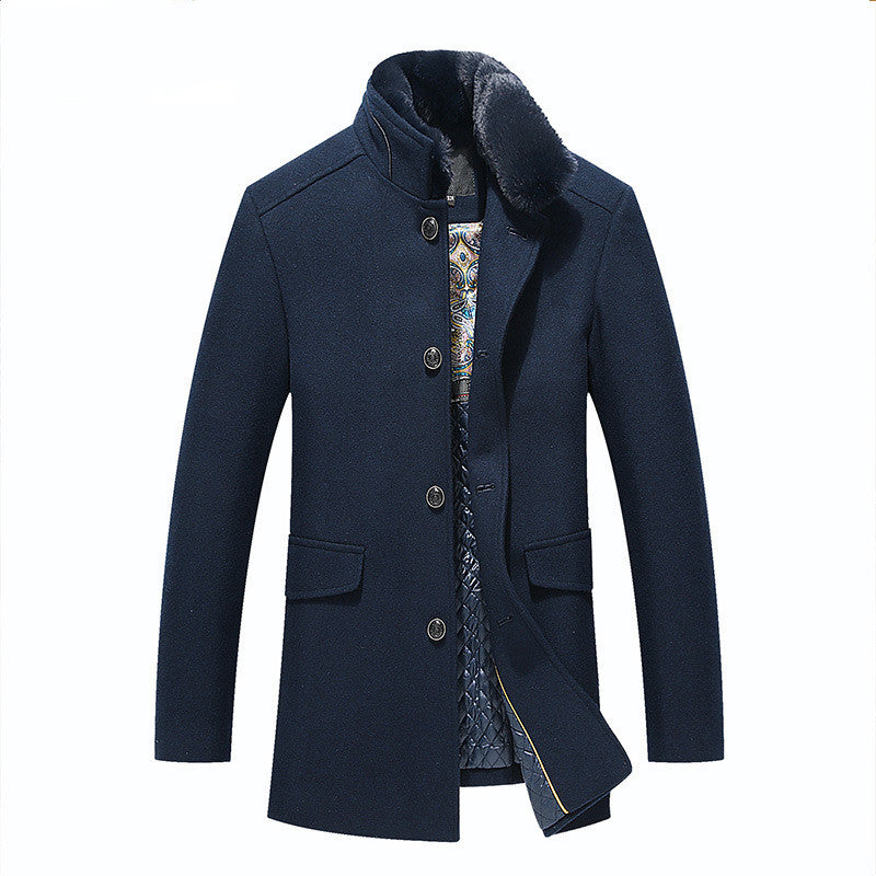 Woolen Collar Coat for Men