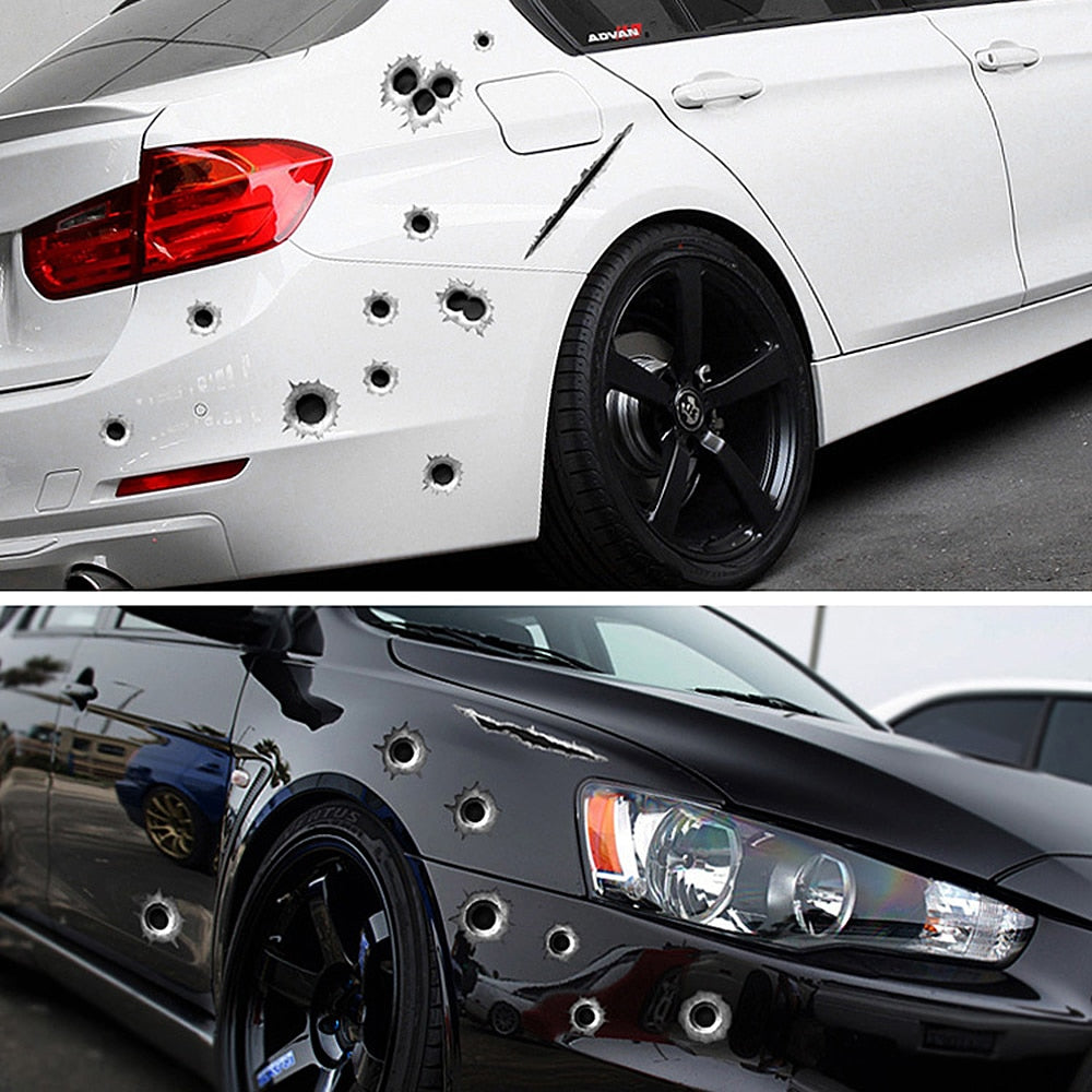 Car Scratch Simulation Bullet Hole Sticker