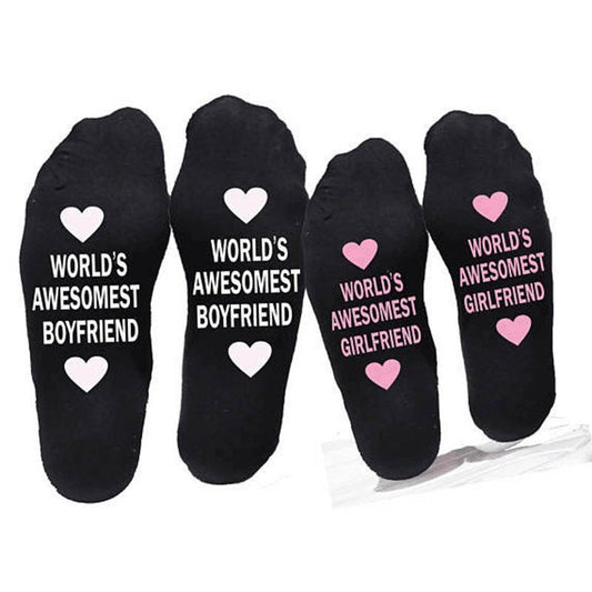 Unisex Men Women Cotton Socks Printing Letter Funny Socks For Boyfriend   Girlfriend Valentine's Day Gift