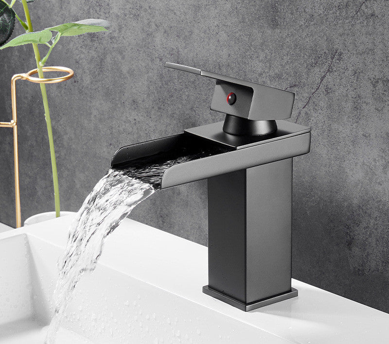 Waterfall Basin Faucet, Bathroom Above Counter Basin, Square Faucet