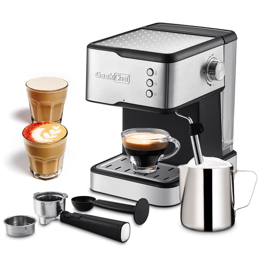 20 Bar Espresso Machine, 950W Removable Foaming Nozzle, 1.5L Removable Clear Reservoir Coffee Machine For Espresso, Cappuccino, Latte, Macchiato, For Home Barista, Banned Amazon