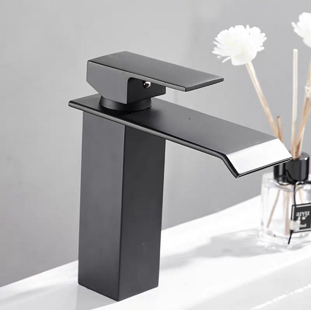 Waterfall Basin Faucet, Bathroom Above Counter Basin, Square Faucet