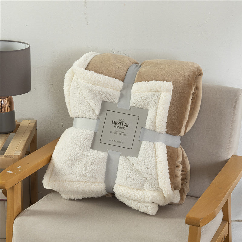 Thickened Solid Color Warm Double Layer Blanket
