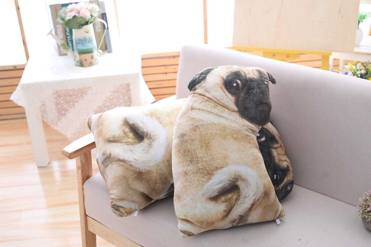 3D Simulation Belldog Plush Toy Pillow Real Life Doll Funny Pug Dog Doll Nap Pillow Lying Prone Soft Sofa Pillow