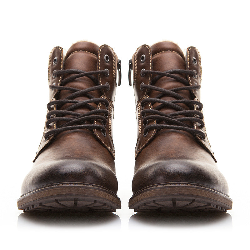 Lace up retro snow boots