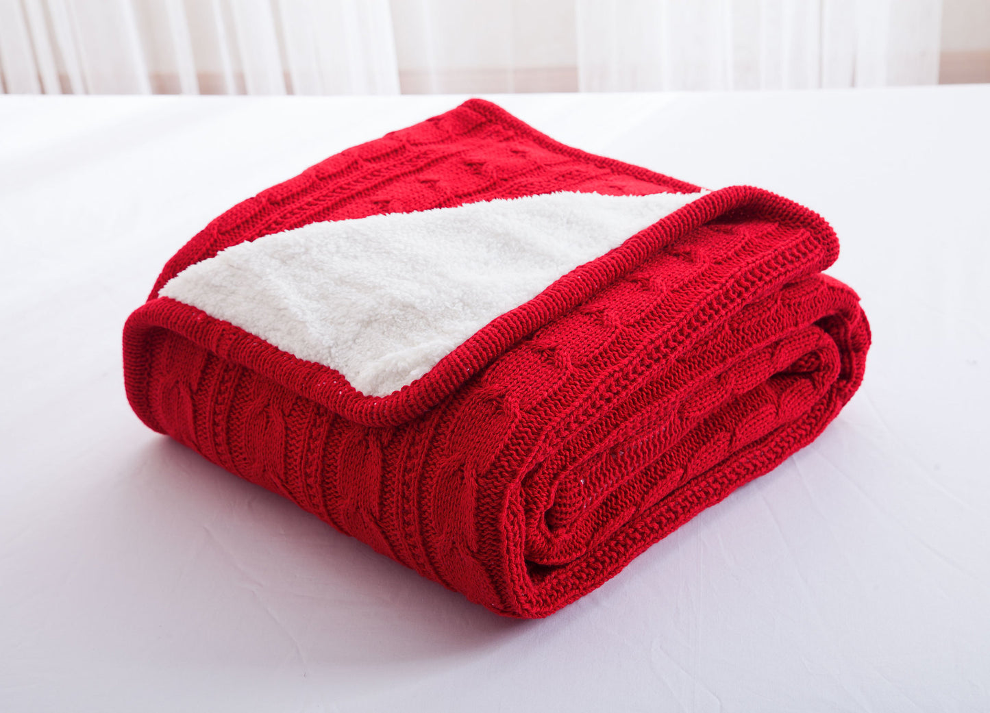 Knitted Wool Blanket Fleece